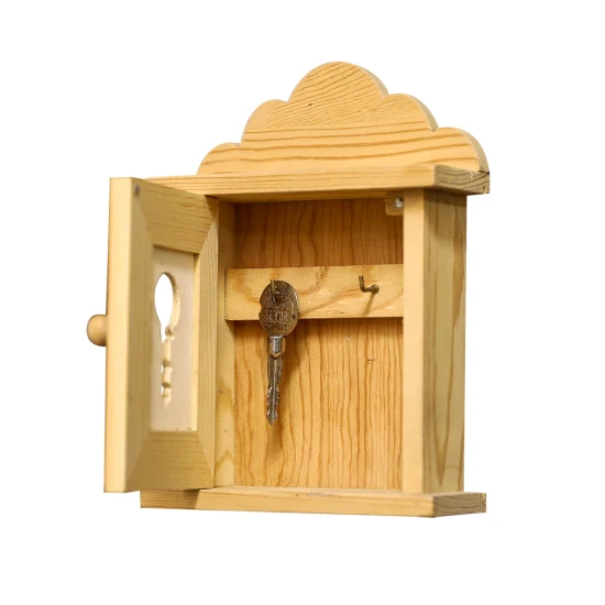 Caja de presentación de almacenamiento de llaves de madera con bisagras antiguas de madera maciza para decoración del hogar