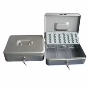 Hermosa caja de metal para caja chica de oficina